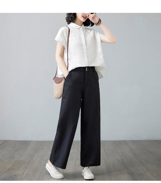 綿麻ワイドパンツ / Cotton Linen Wide Pants