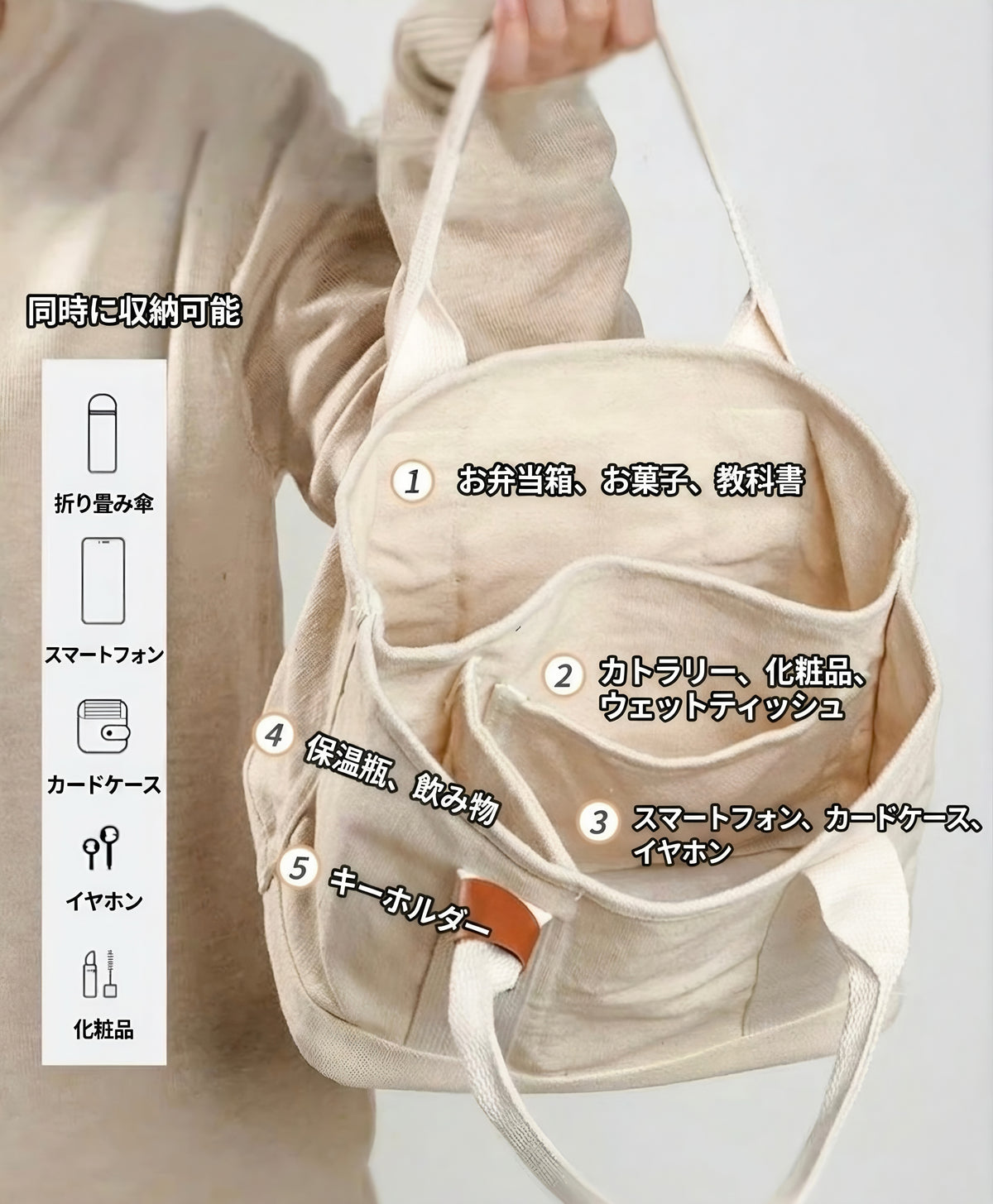大容量キャンバストートバッグ / Canvas Tote Bag
