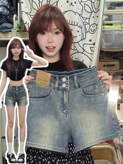ハイウエスト デニムショーツ / High Waist Denim Shorts