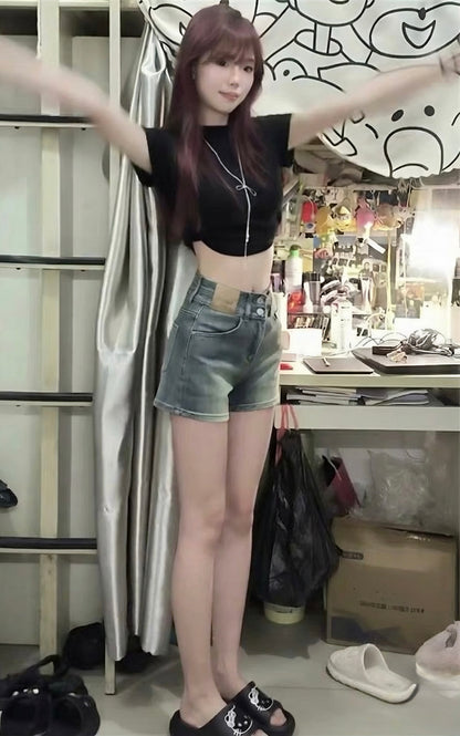 ハイウエスト デニムショーツ / High Waist Denim Shorts