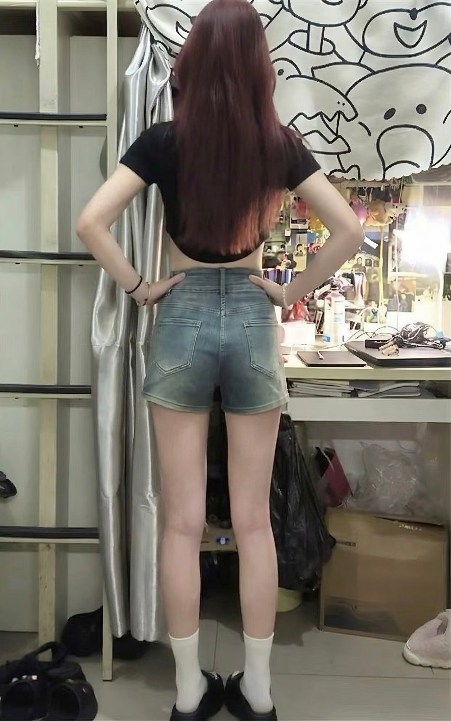 ハイウエスト デニムショーツ / High Waist Denim Shorts