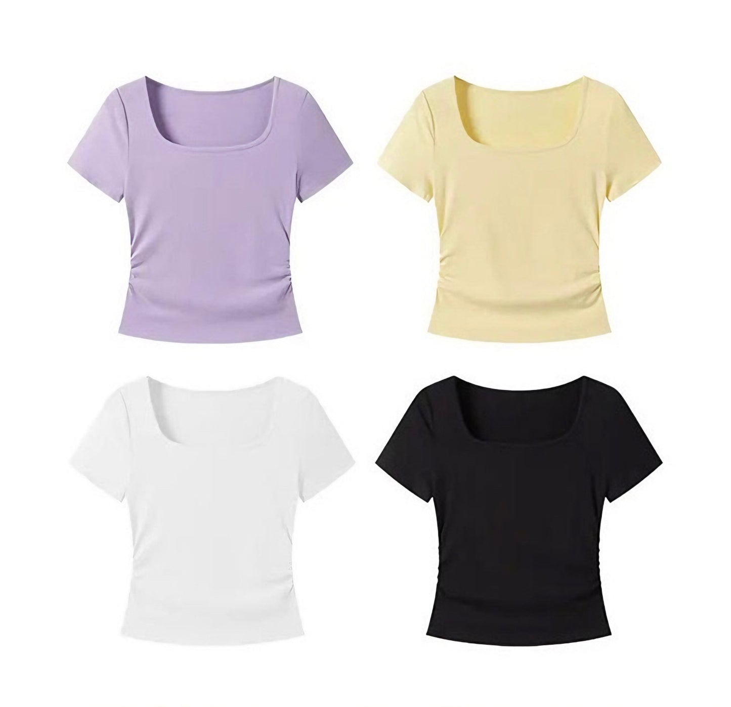 スクエアネック クロップTシャツ / Square Neck Crop Tee