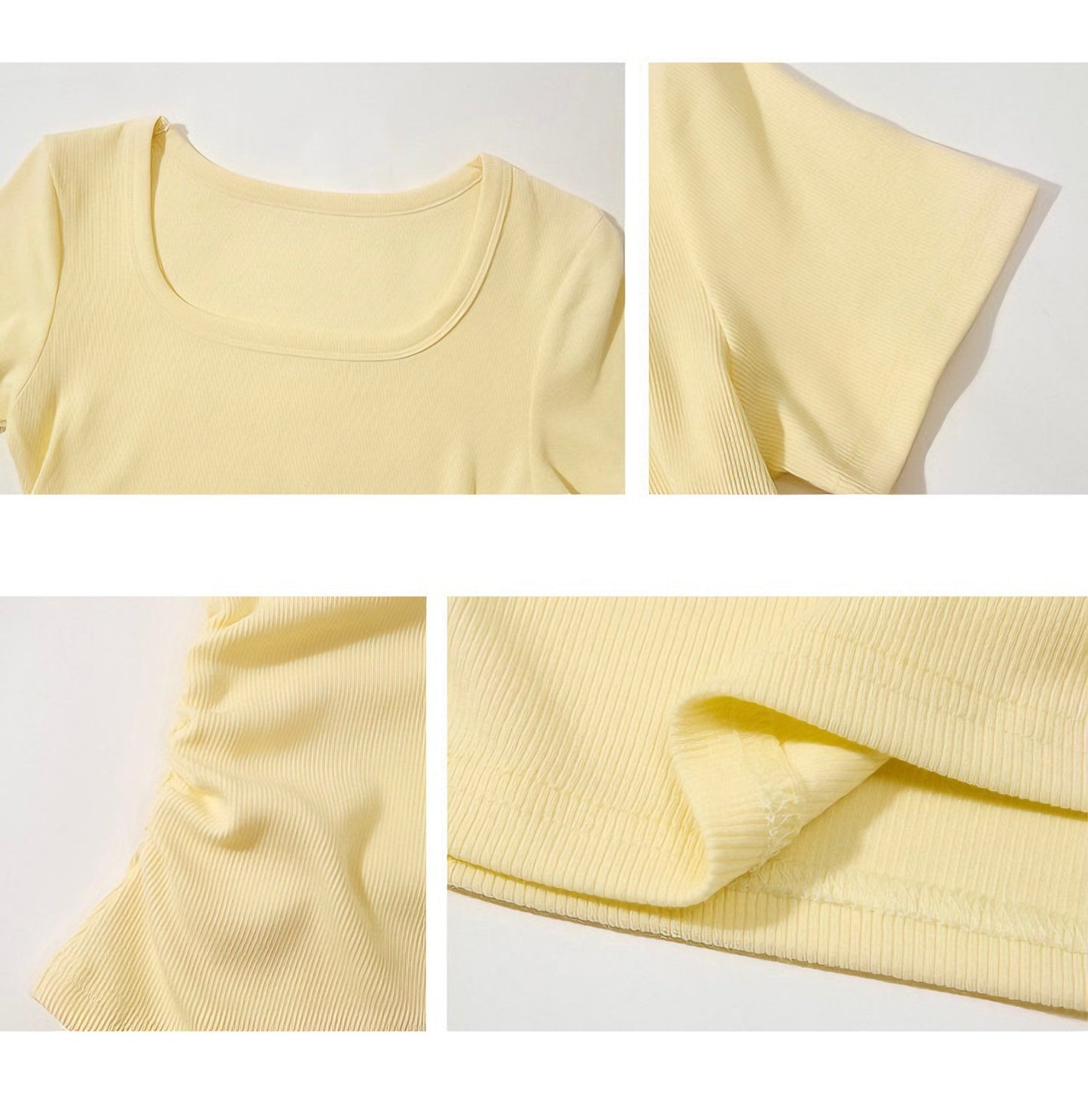スクエアネック クロップTシャツ / Square Neck Crop Tee
