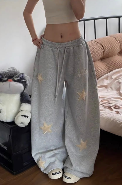 スター刺繍 ワイドスウェットパンツ / Star Embroidery Wide Sweat Pants