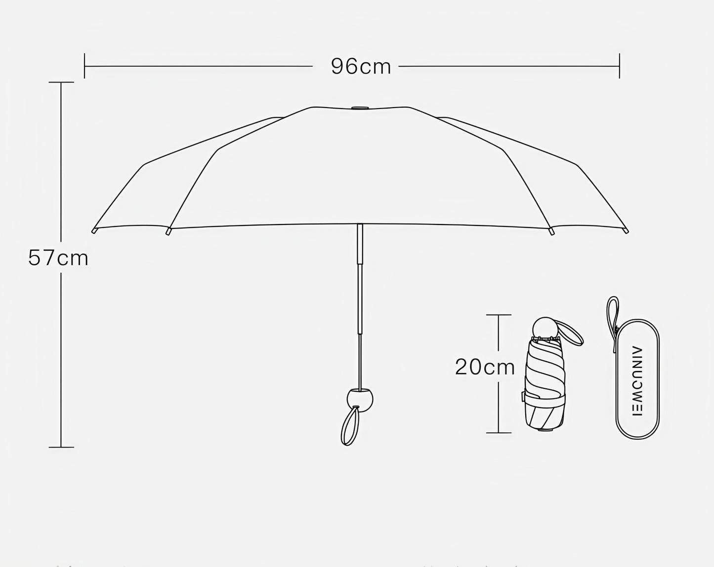 カプセル傘 UPF50+ 晴雨兼用 折りたたみ日傘 / Capsule UV Folding Umbrella