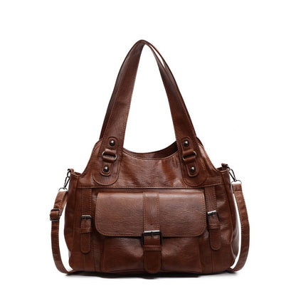 ヴィンテージ 3WAY 大容量 PUレザートートバッグ / Vintage 3WAY Large PU Tote Bag