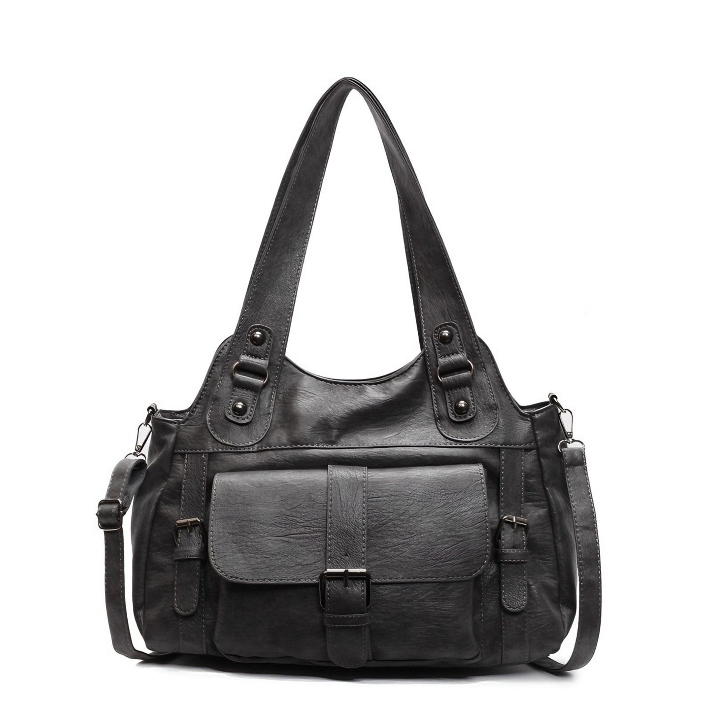 ヴィンテージ 3WAY 大容量 PUレザートートバッグ / Vintage 3WAY Large PU Tote Bag