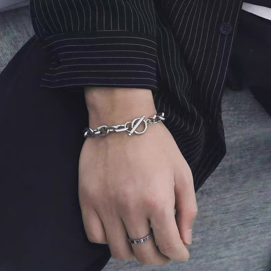 キューバンチェーン OTクラスプ チタンブレスレット / Cuban Chain OT Clasp Titanium Bracelet