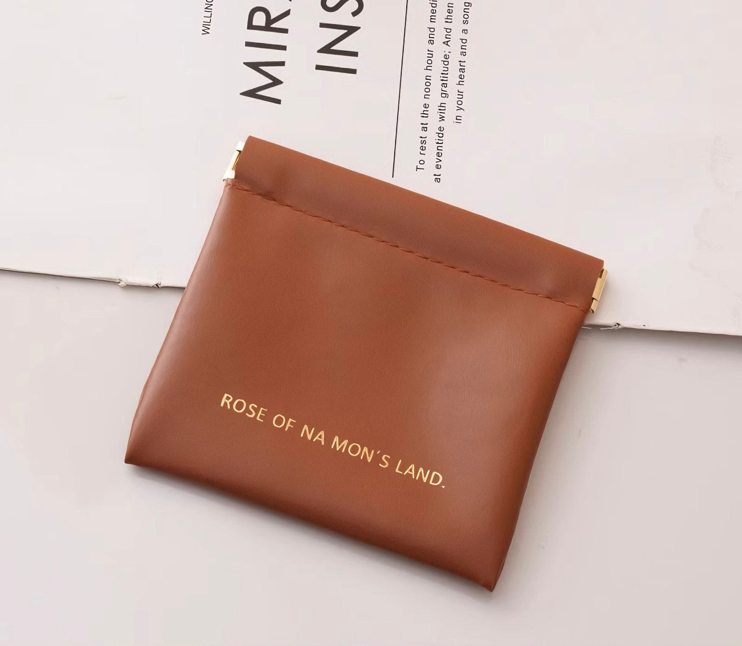 弾片式 自動閉合 PUミニポーチ / Spring Clasp PU Mini Pouch