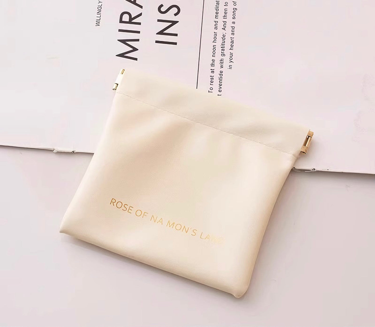 弾片式 自動閉合 PUミニポーチ / Spring Clasp PU Mini Pouch