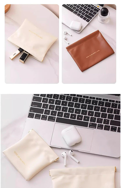 弾片式 自動閉合 PUミニポーチ / Spring Clasp PU Mini Pouch