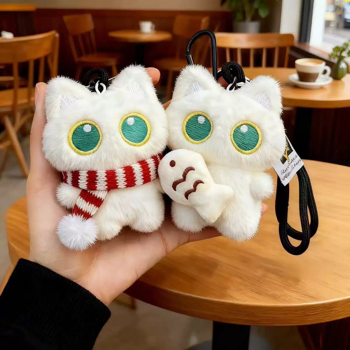 もふもふ猫ちゃんチャーム バッグキーホルダー / Fluffy Cat Bag Charm Keychain