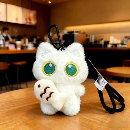 もふもふ猫ちゃんチャーム バッグキーホルダー / Fluffy Cat Bag Charm Keychain